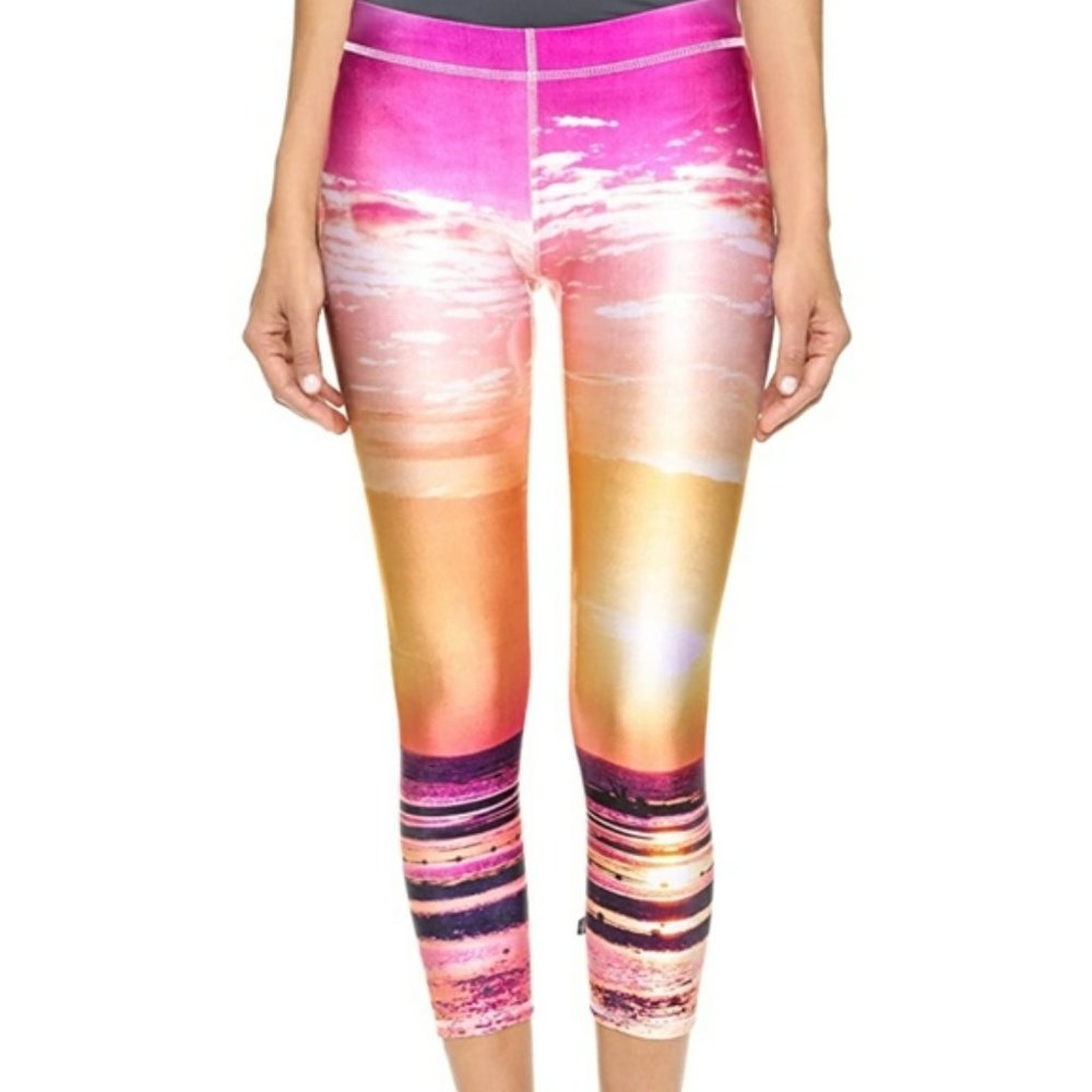 Zara Terez Leggings- Neon Sunset Boho- Capri/Crop Cut- S